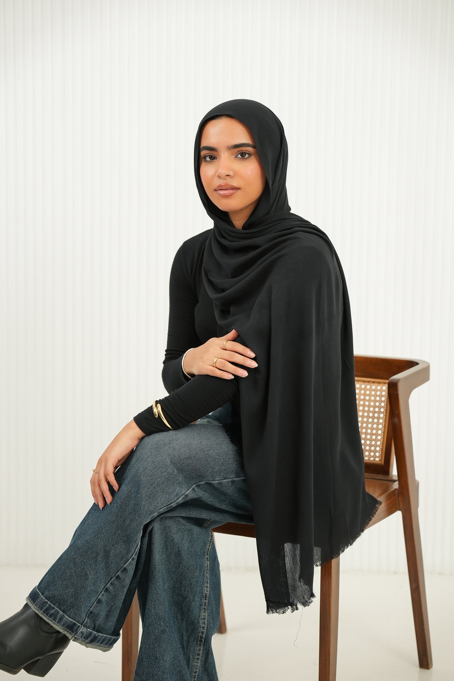 Crinkled In Velvet Black