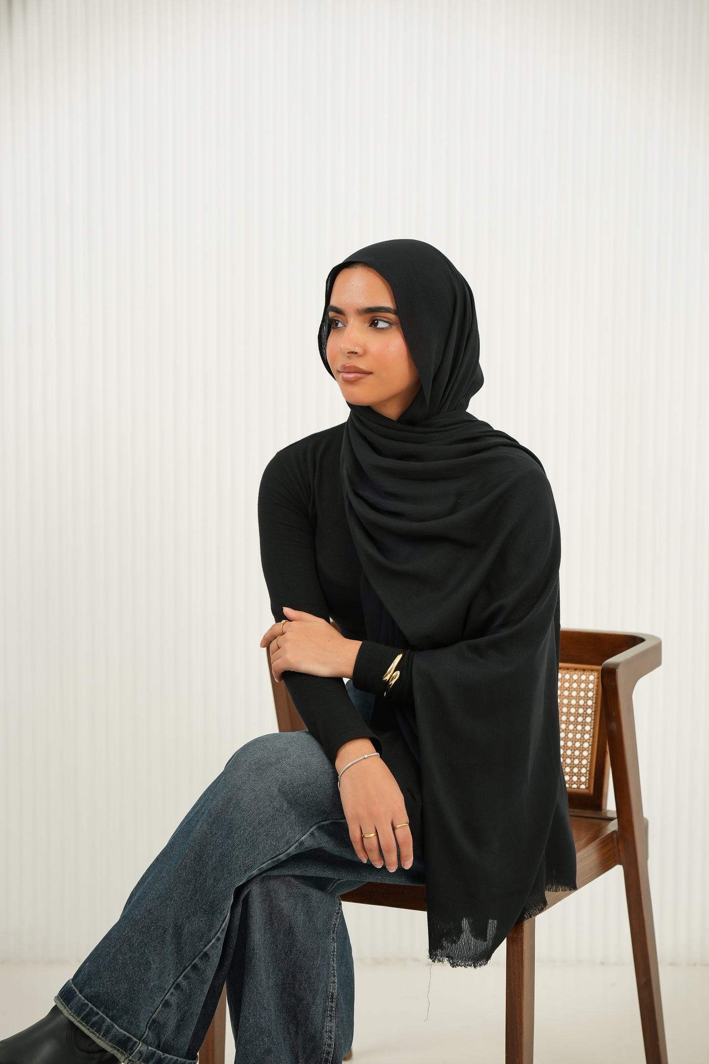 Crinkled In Velvet Black