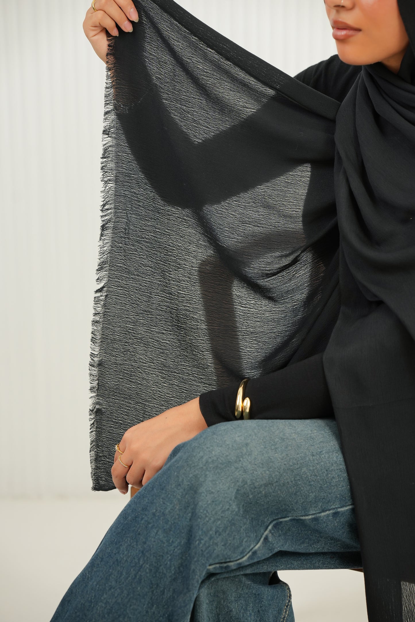 Crinkled In Velvet Black