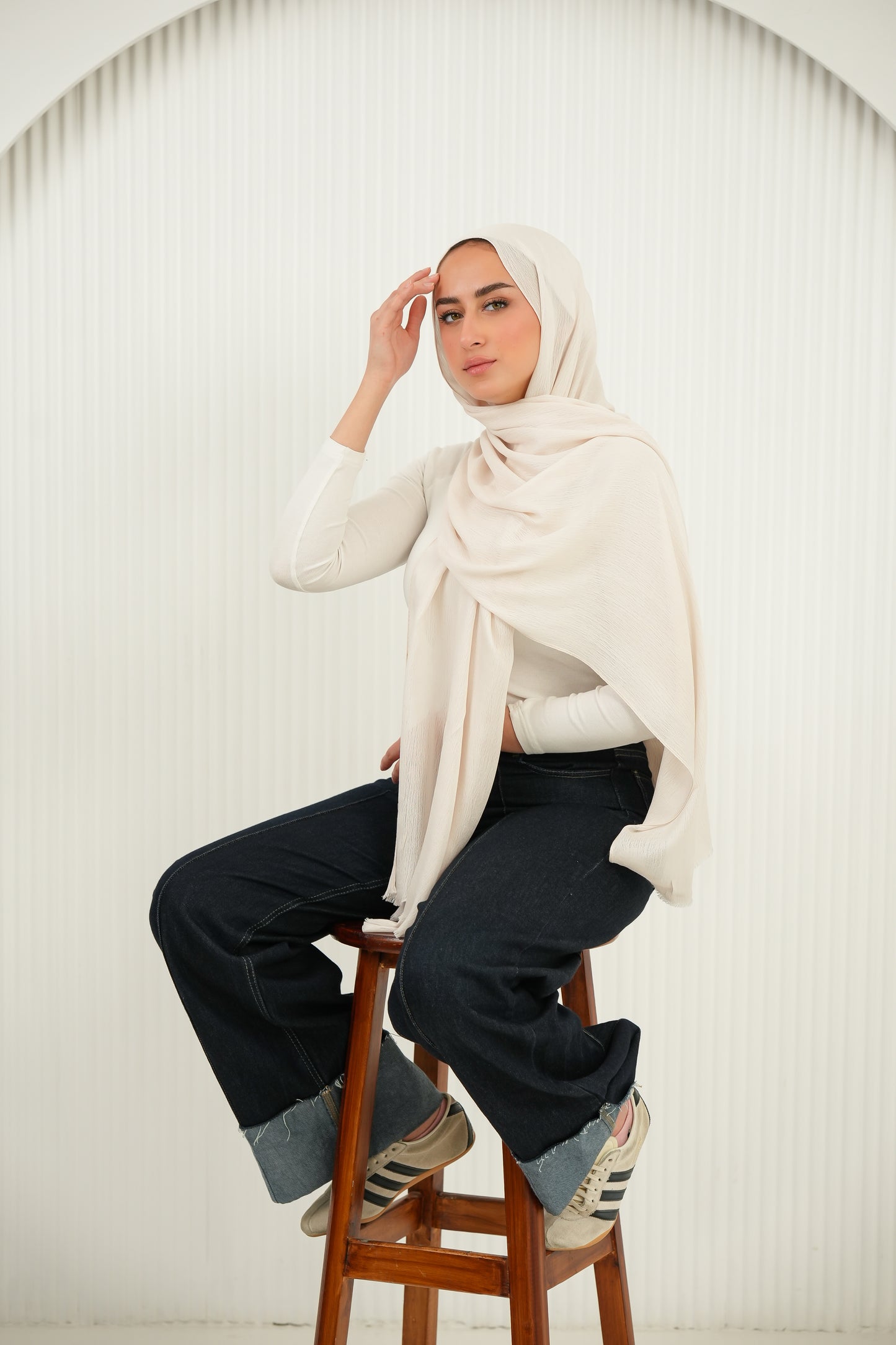 Crinkled In Bare Cream