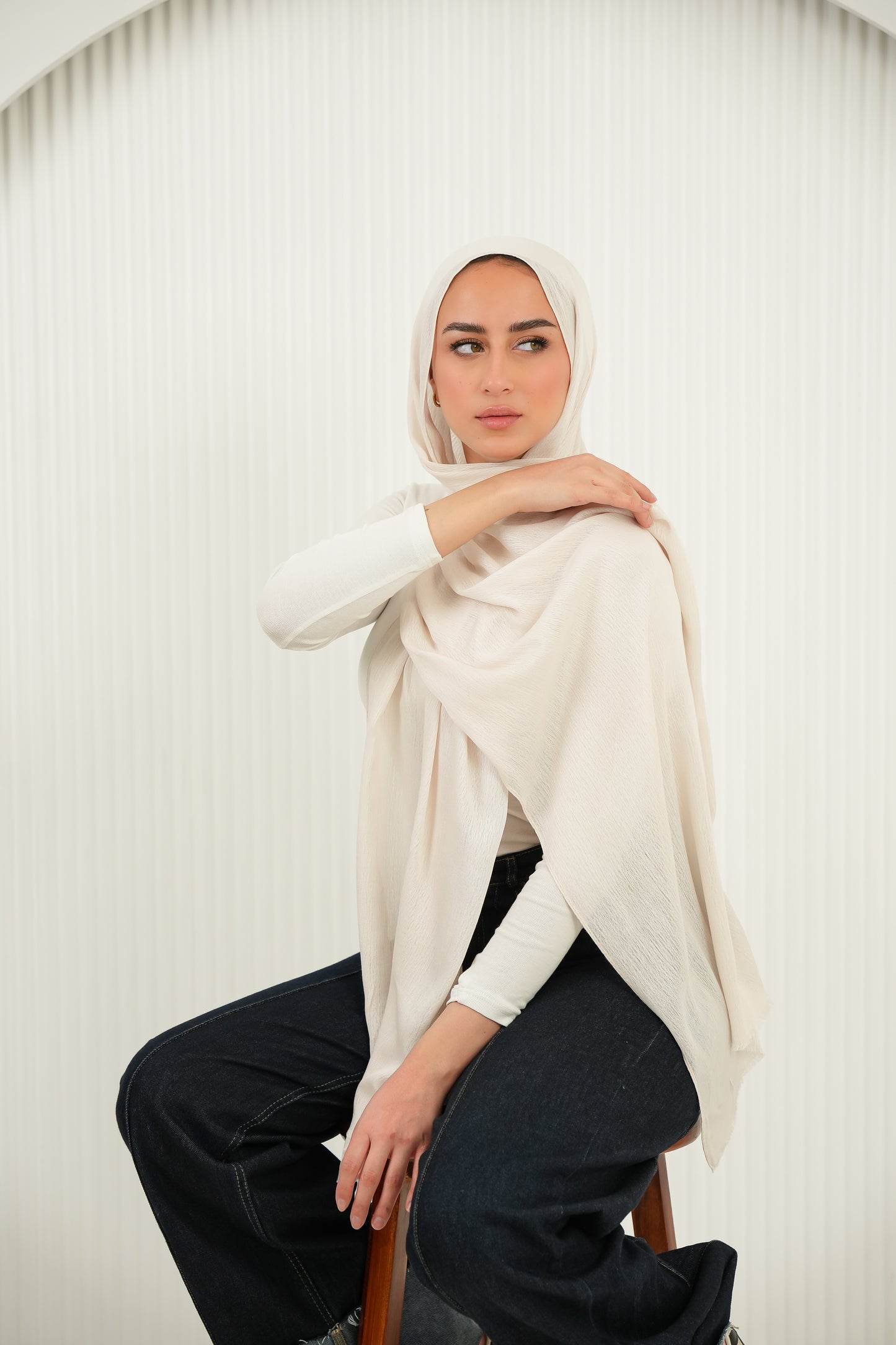 Crinkled In Bare Cream